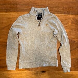 Polo by Ralph Lauren Boys Gray Cotton Interlock Quarter-Zip Pullover, size 7